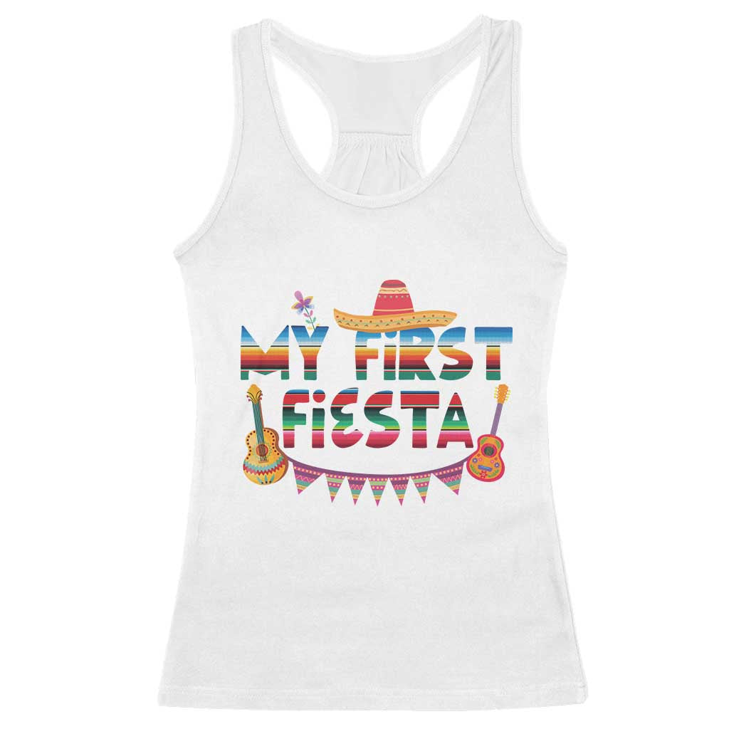 My First Fiesta Racerback Tank Top Baby Cinco De Mayo Mexican Fiesta Outfit TS10 White Print Your Wear