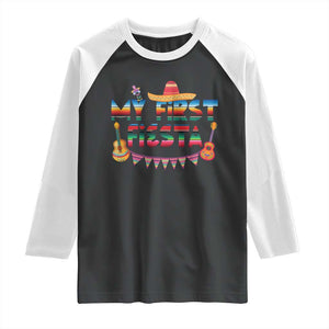 My First Fiesta Raglan Shirt Baby Cinco De Mayo Mexican Fiesta Outfit TS10 Black White Print Your Wear