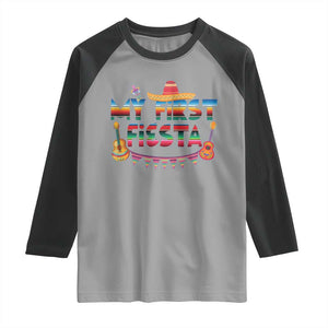 My First Fiesta Raglan Shirt Baby Cinco De Mayo Mexican Fiesta Outfit TS10 Sport Gray Black Print Your Wear