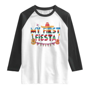 My First Fiesta Raglan Shirt Baby Cinco De Mayo Mexican Fiesta Outfit TS10 White Black Print Your Wear