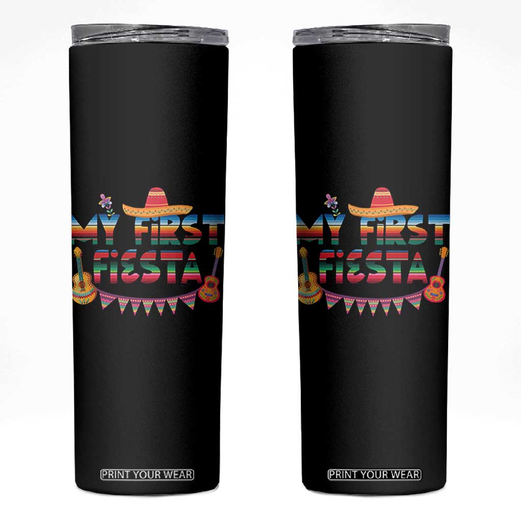 My First Fiesta Skinny Tumbler Baby Cinco De Mayo Mexican Fiesta Outfit TS10 Black Print Your Wear