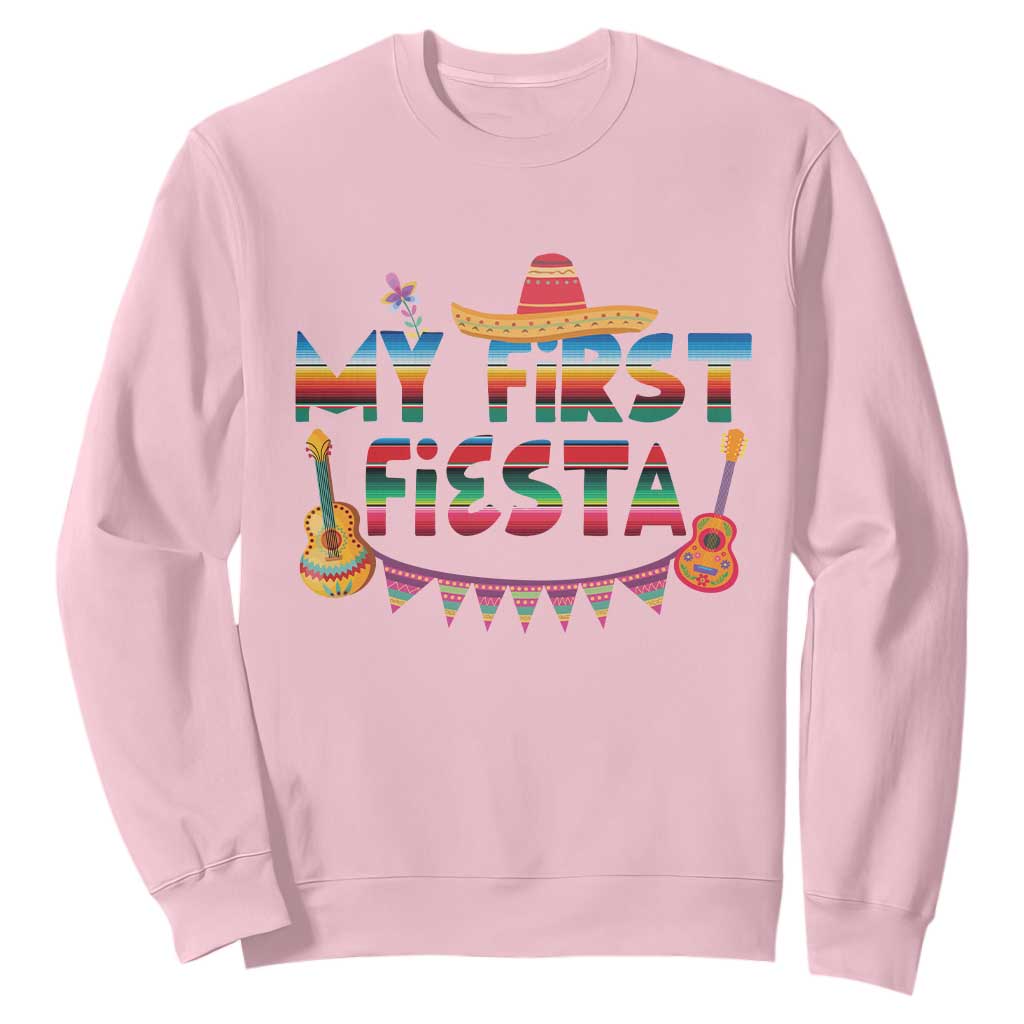 My First Fiesta Sweatshirt Baby Cinco De Mayo Mexican Fiesta Outfit TS10 Light Pink Print Your Wear