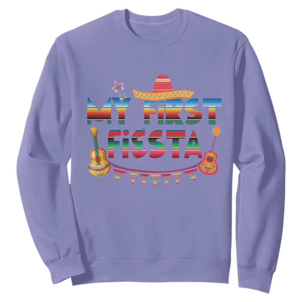 My First Fiesta Sweatshirt Baby Cinco De Mayo Mexican Fiesta Outfit TS10 Violet Print Your Wear