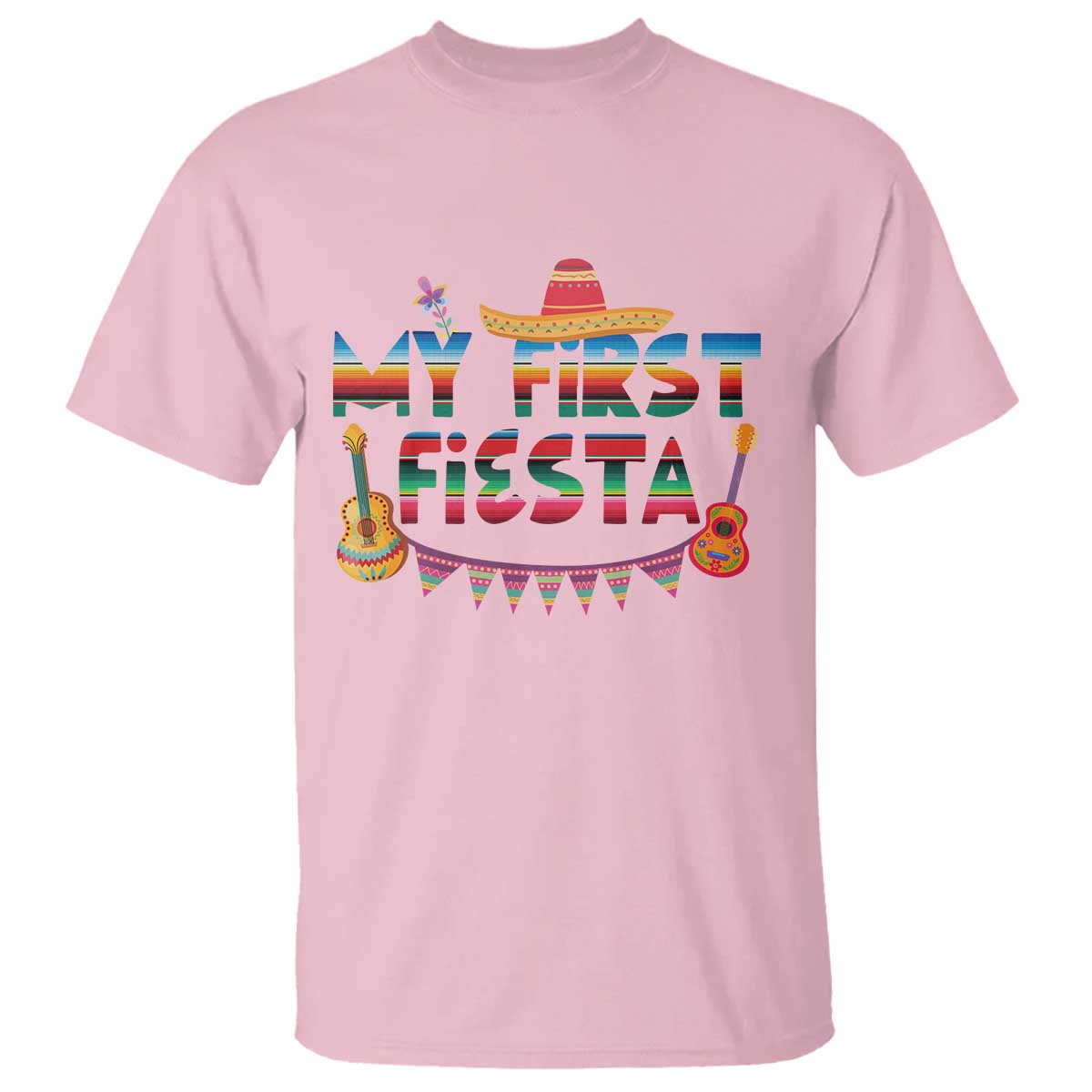 My First Fiesta T Shirt Baby Cinco De Mayo Mexican Fiesta Outfit TS10 Light Pink Print Your Wear