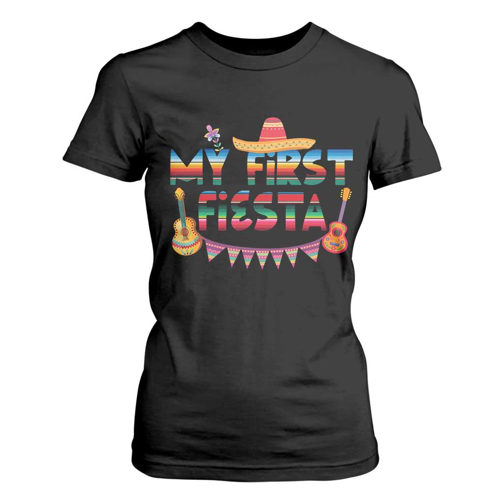 My First Fiesta T Shirt For Women Baby Cinco De Mayo Mexican Fiesta Outfit TS10 Black Print Your Wear