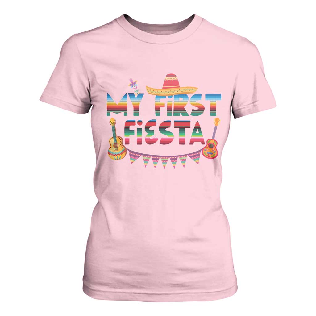 My First Fiesta T Shirt For Women Baby Cinco De Mayo Mexican Fiesta Outfit TS10 Light Pink Print Your Wear