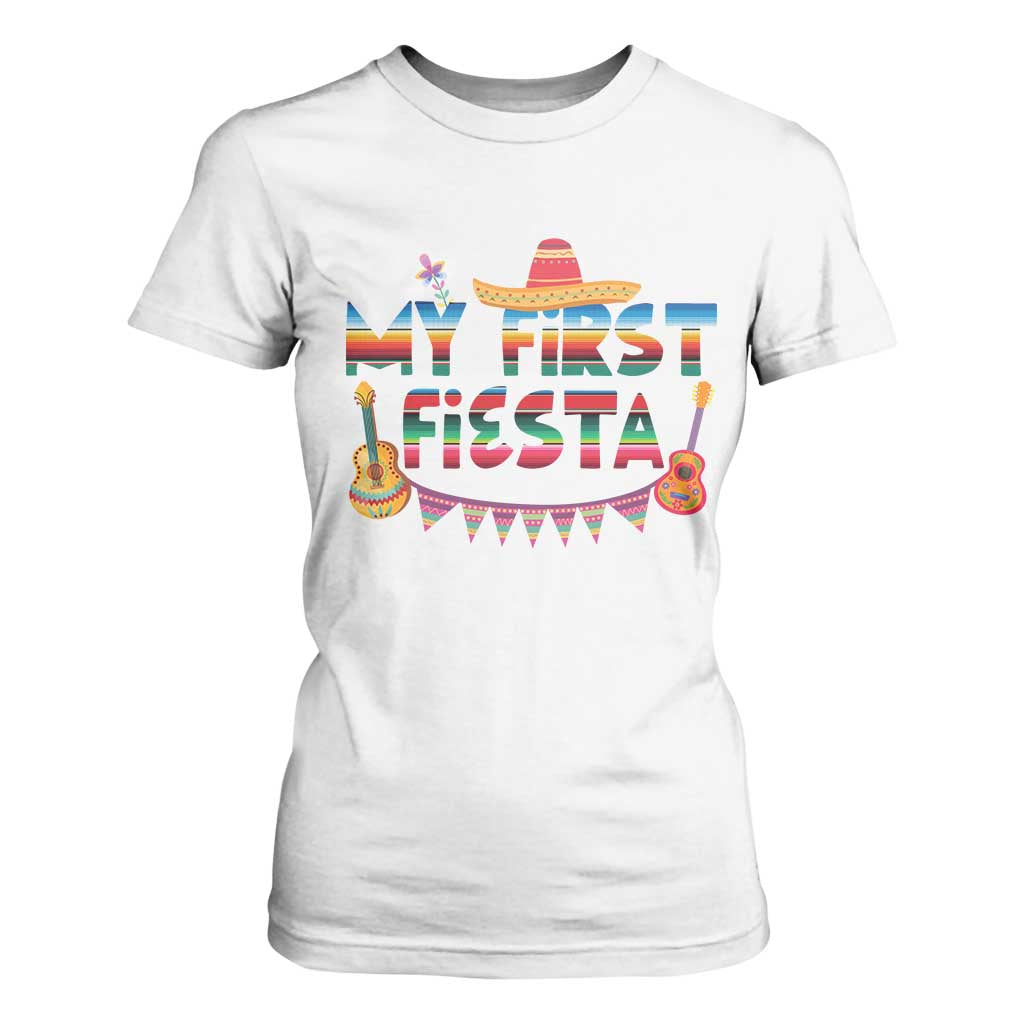 My First Fiesta T Shirt For Women Baby Cinco De Mayo Mexican Fiesta Outfit TS10 White Print Your Wear