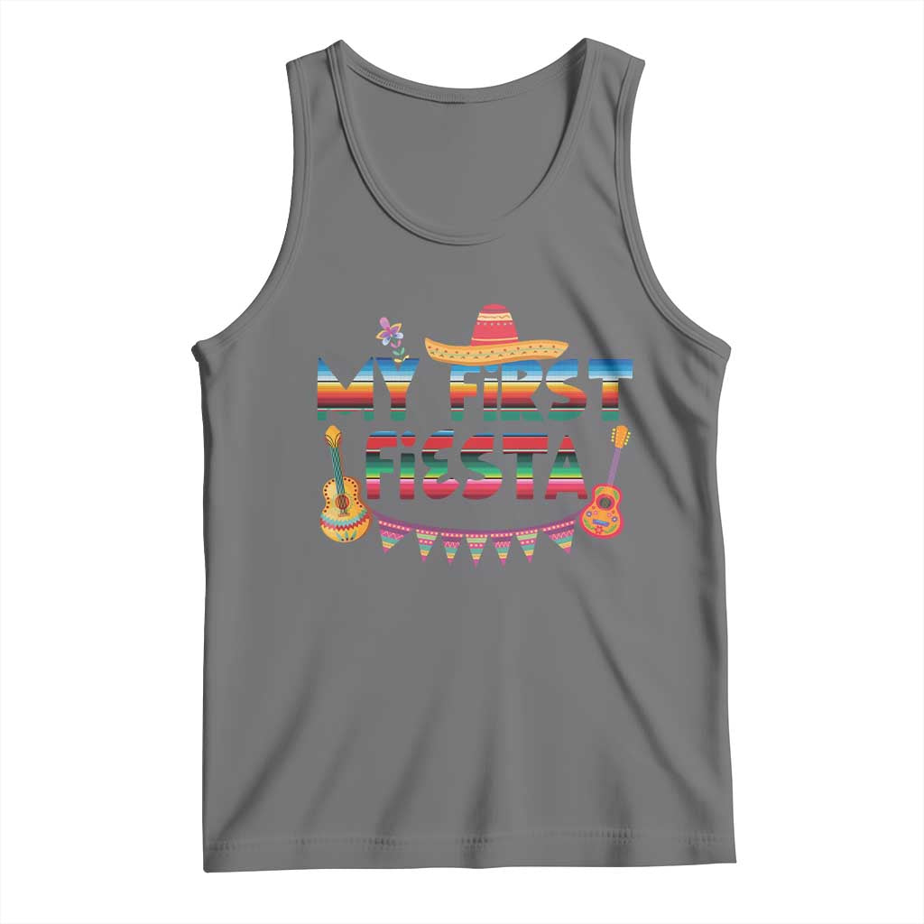 My First Fiesta Tank Top Baby Cinco De Mayo Mexican Fiesta Outfit TS10 Black Heather Print Your Wear