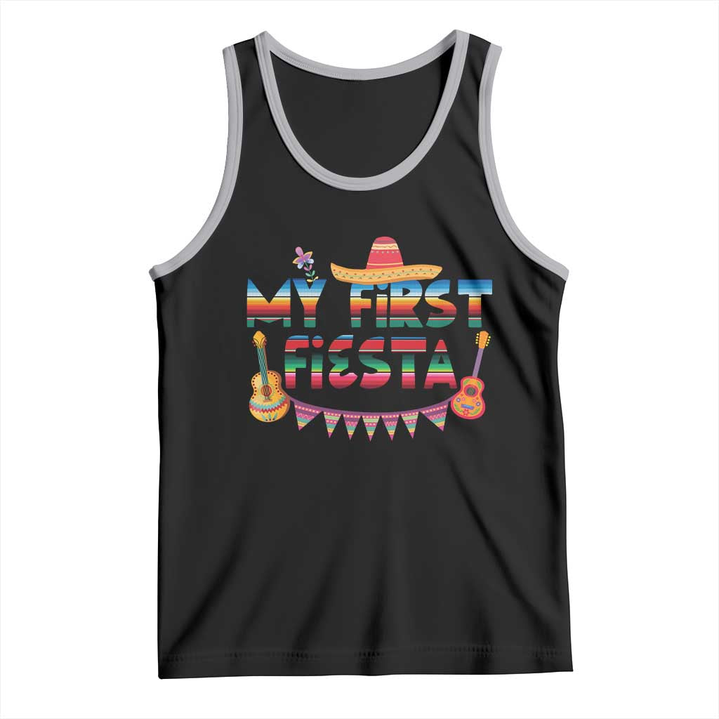 My First Fiesta Tank Top Baby Cinco De Mayo Mexican Fiesta Outfit TS10 Black Athletic Heather Print Your Wear