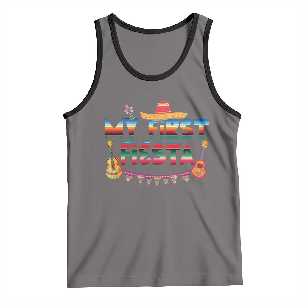 My First Fiesta Tank Top Baby Cinco De Mayo Mexican Fiesta Outfit TS10 Deep Heather Black Print Your Wear