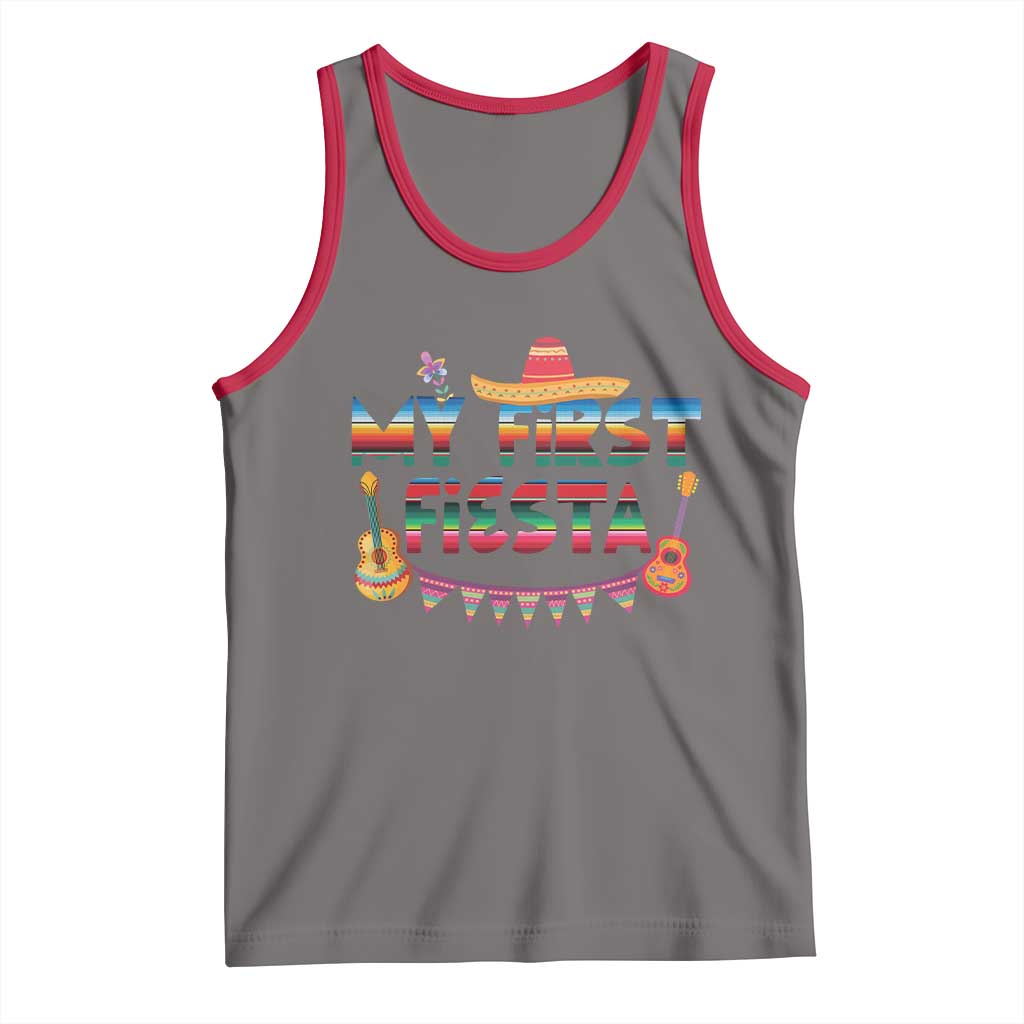 My First Fiesta Tank Top Baby Cinco De Mayo Mexican Fiesta Outfit TS10 Deep Heather Red Print Your Wear