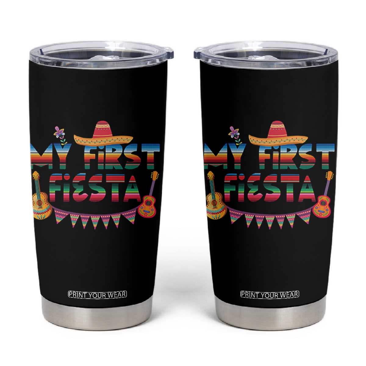 My First Fiesta Tumbler Cup Baby Cinco De Mayo Mexican Fiesta Outfit TS10 Black Print Your Wear