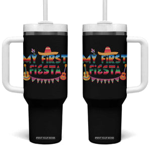 My First Fiesta Tumbler With Handle Baby Cinco De Mayo Mexican Fiesta Outfit TS10 One Size: 40 oz Black Print Your Wear