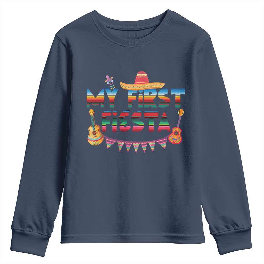 My First Fiesta Youth Sweatshirt Baby Cinco De Mayo Mexican Fiesta Outfit TS10 Navy Print Your Wear