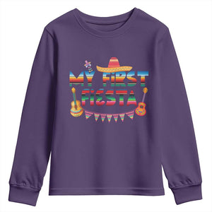 My First Fiesta Youth Sweatshirt Baby Cinco De Mayo Mexican Fiesta Outfit TS10 Purple Print Your Wear