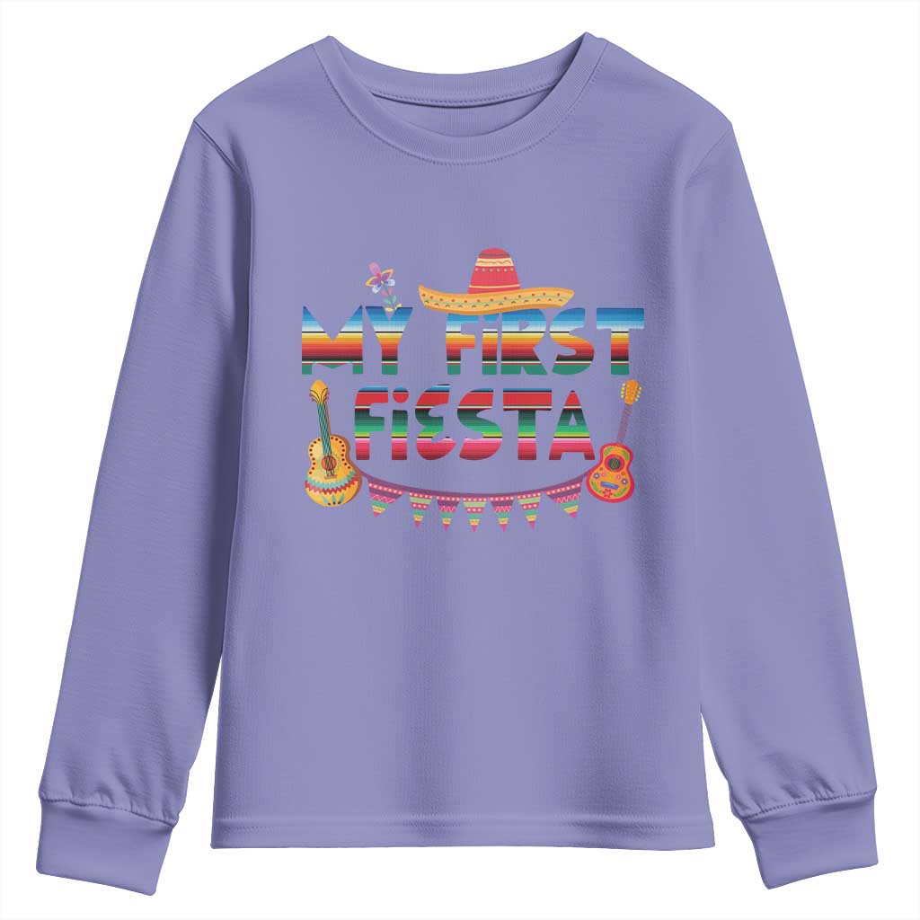 My First Fiesta Youth Sweatshirt Baby Cinco De Mayo Mexican Fiesta Outfit TS10 Violet Print Your Wear
