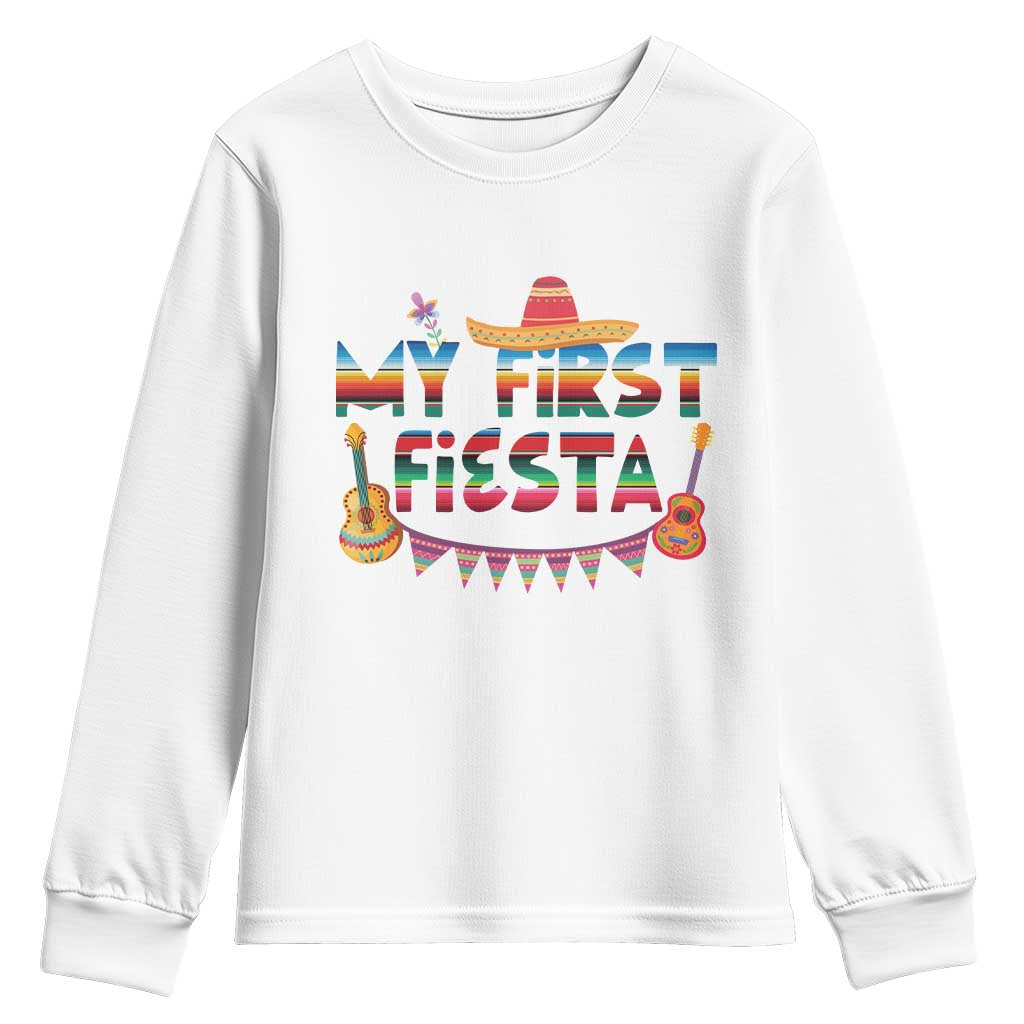 My First Fiesta Youth Sweatshirt Baby Cinco De Mayo Mexican Fiesta Outfit TS10 White Print Your Wear