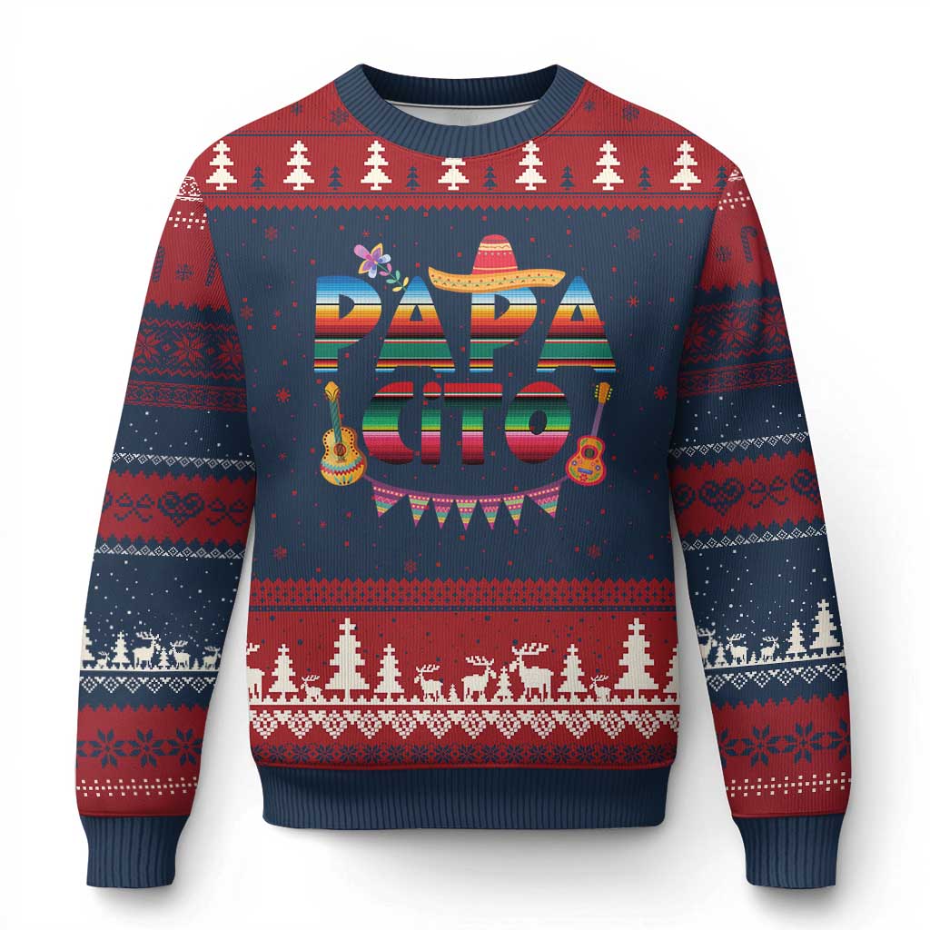 Papa Cito Ugly Christmas Sweater Mexican Dad Latino Fathers Day Gift TS10 Navy Red Print Your Wear