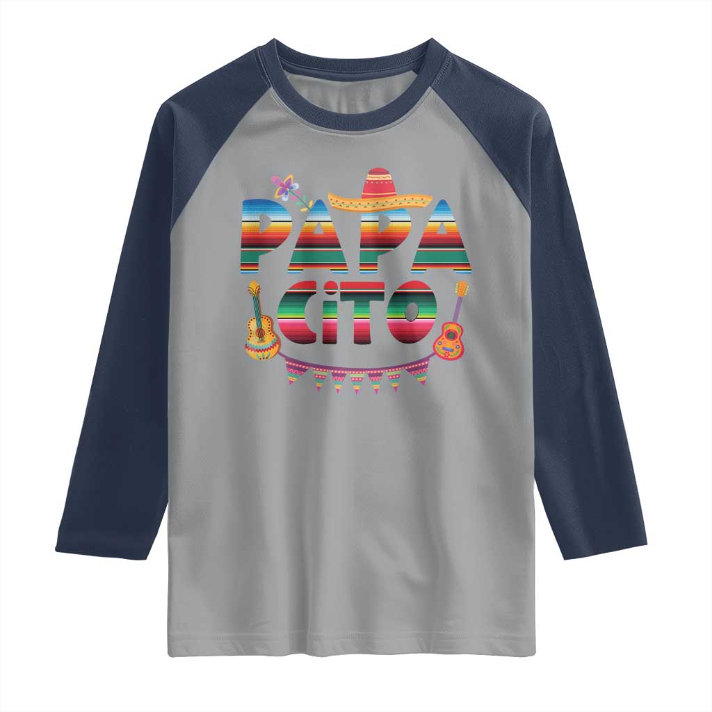 Papa Cito Raglan Shirt Mexican Dad Latino Fathers Day Gift TS10 Sport Gray Navy Print Your Wear