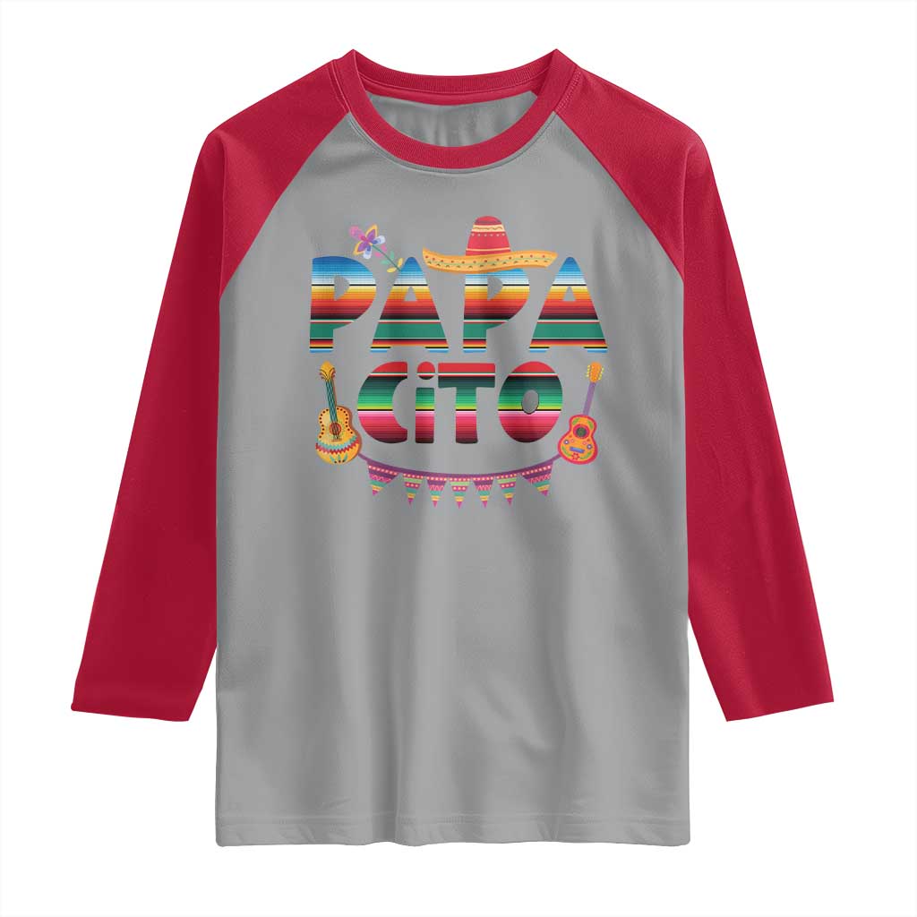 Papa Cito Raglan Shirt Mexican Dad Latino Fathers Day Gift TS10 Sport Gray Red Print Your Wear