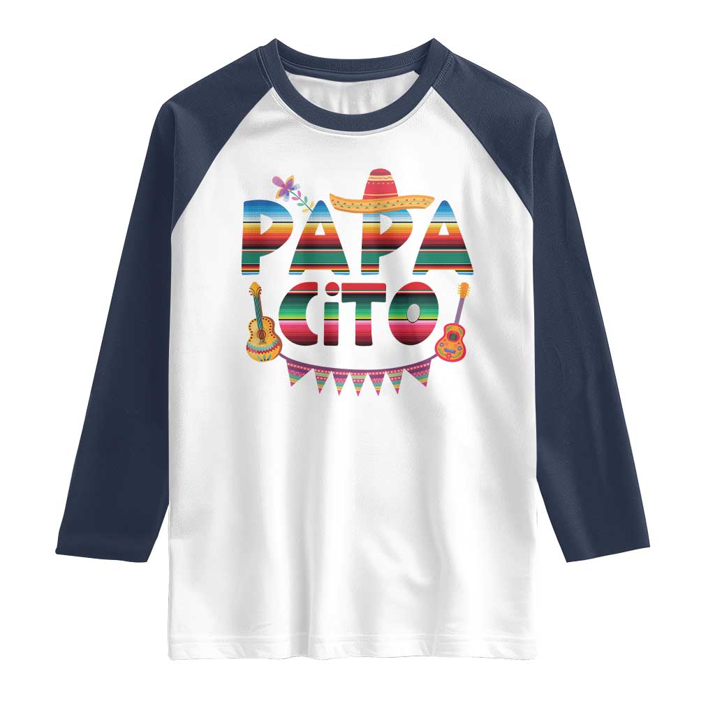 Papa Cito Raglan Shirt Mexican Dad Latino Fathers Day Gift TS10 White Navy Print Your Wear