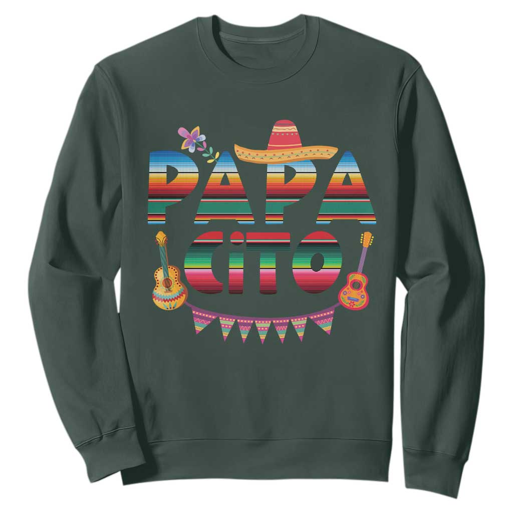 Papa Cito Sweatshirt Mexican Dad Latino Fathers Day Gift TS10 Dark Forest Green Print Your Wear