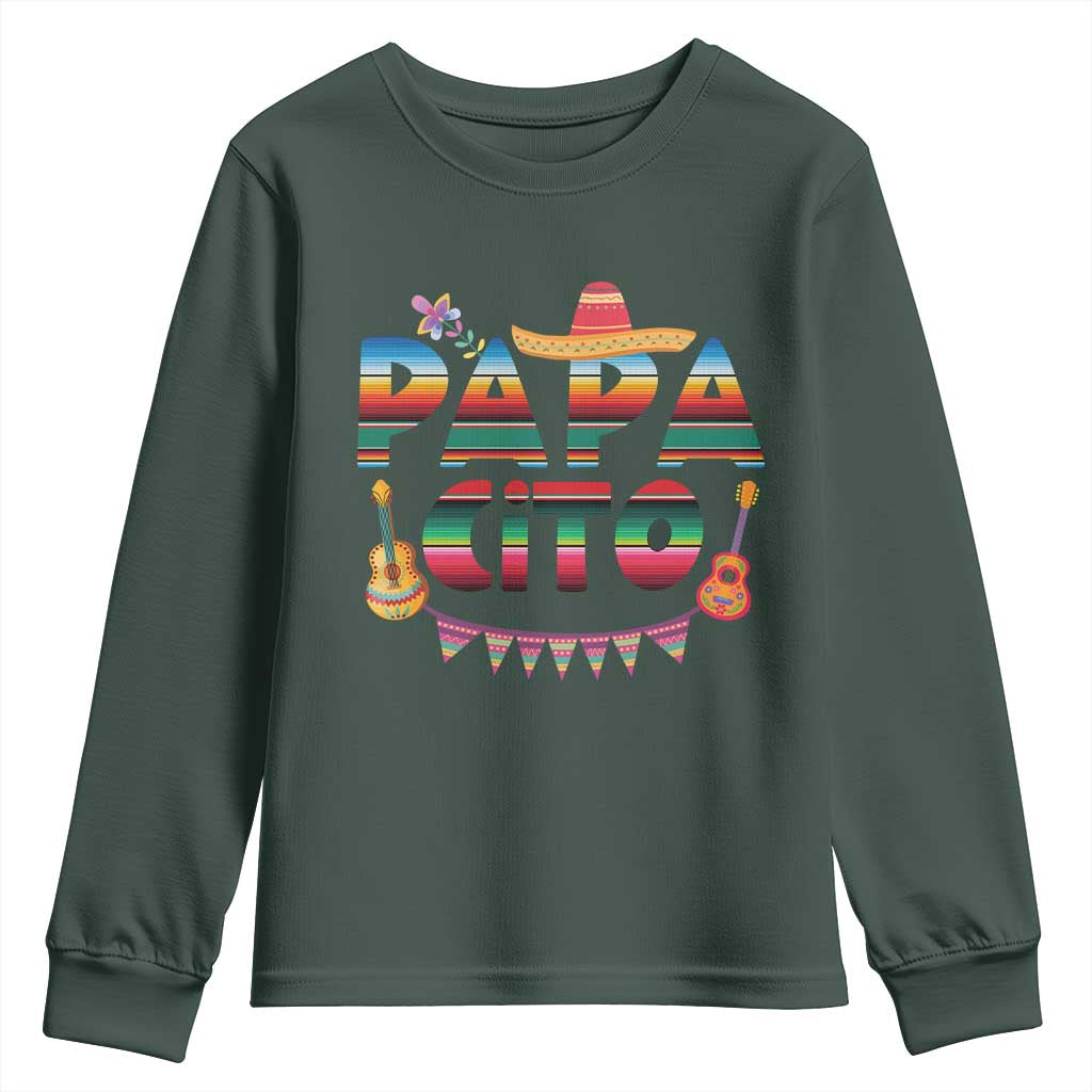 Papa Cito Youth Sweatshirt Mexican Dad Latino Fathers Day Gift TS10 Dark Forest Green Print Your Wear