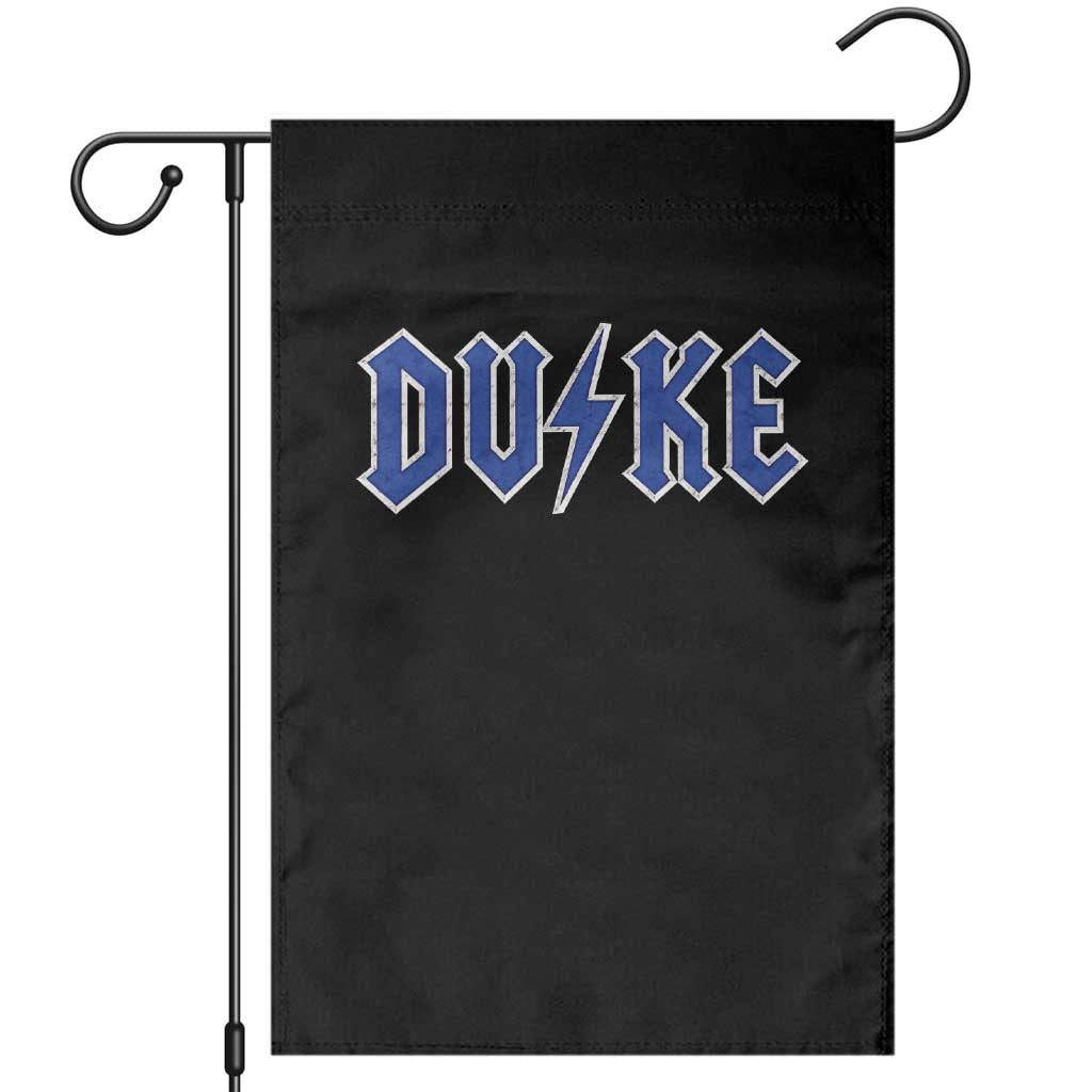 Vintage Duke Last Name Sports Style Garden Flag Vintage Lightning Bold Gothic Font Graphic Basketball Fans TS10 Black Print Your Wear