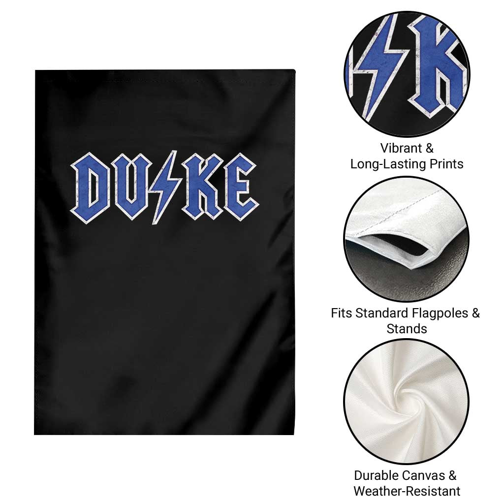 Vintage Duke Last Name Sports Style Garden Flag Vintage Lightning Bold Gothic Font Graphic Basketball Fans TS10 Print Your Wear