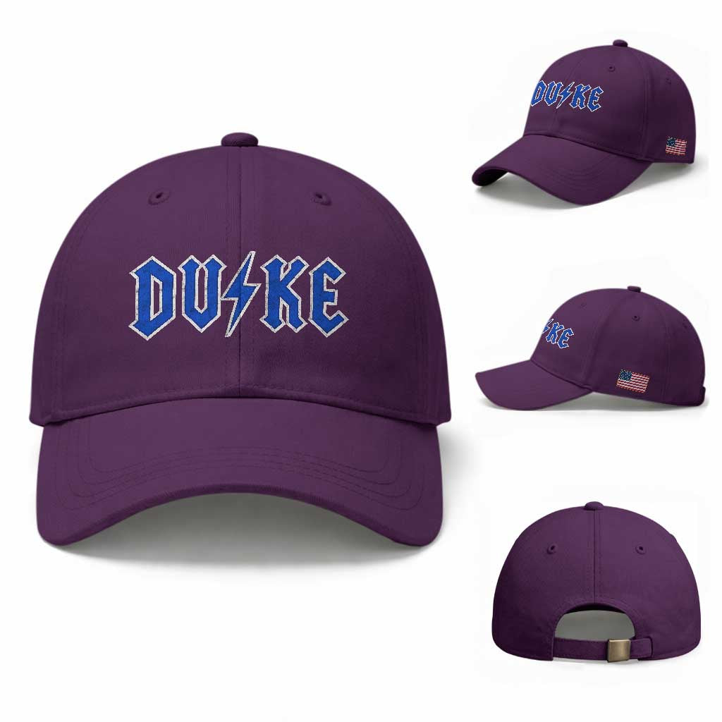 Vintage Duke Last Name Sports Style Baseball Cap Vintage Lightning Bold Gothic Font Graphic Basketball Fans TS10 Baseball Cap Universal Fit Purple Print Your Wear