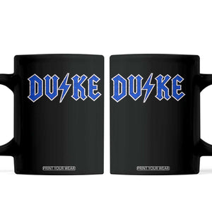 Vintage Duke Last Name Sports Style Coffee Mug Vintage Lightning Bold Gothic Font Graphic Basketball Fans TS10 Black Print Your Wear