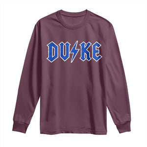 Vintage Duke Last Name Sports Style Long Sleeve Shirt Vintage Lightning Bold Gothic Font Graphic Basketball Fans TS10 Maroon Print Your Wear