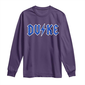 Vintage Duke Last Name Sports Style Long Sleeve Shirt Vintage Lightning Bold Gothic Font Graphic Basketball Fans TS10 Purple Print Your Wear