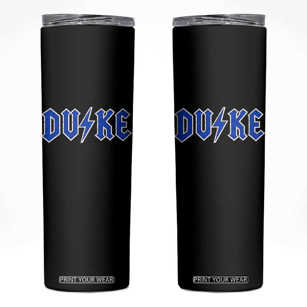 Vintage Duke Last Name Sports Style Skinny Tumbler Vintage Lightning Bold Gothic Font Graphic Basketball Fans TS10 Black Print Your Wear