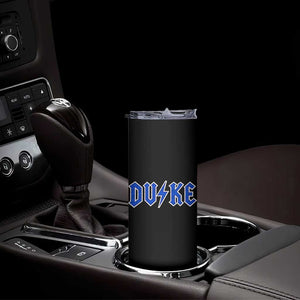 Vintage Duke Last Name Sports Style Skinny Tumbler Vintage Lightning Bold Gothic Font Graphic Basketball Fans TS10 Print Your Wear