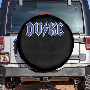 Vintage Duke Last Name Sports Style Spare Tire Cover Vintage Lightning Bold Gothic Font Graphic Basketball Fans TS10 No hole Black Print Your Wear