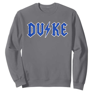 Vintage Duke Last Name Sports Style Sweatshirt Vintage Lightning Bold Gothic Font Graphic Basketball Fans TS10 Charcoal Print Your Wear