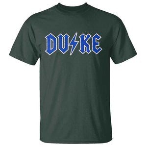 Vintage Duke Last Name Sports Style T Shirt Vintage Lightning Bold Gothic Font Graphic Basketball Fans TS10 Dark Forest Green Print Your Wear