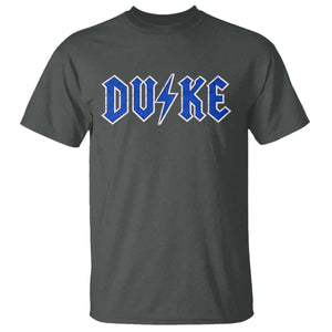 Vintage Duke Last Name Sports Style T Shirt Vintage Lightning Bold Gothic Font Graphic Basketball Fans TS10 Dark Heather Print Your Wear