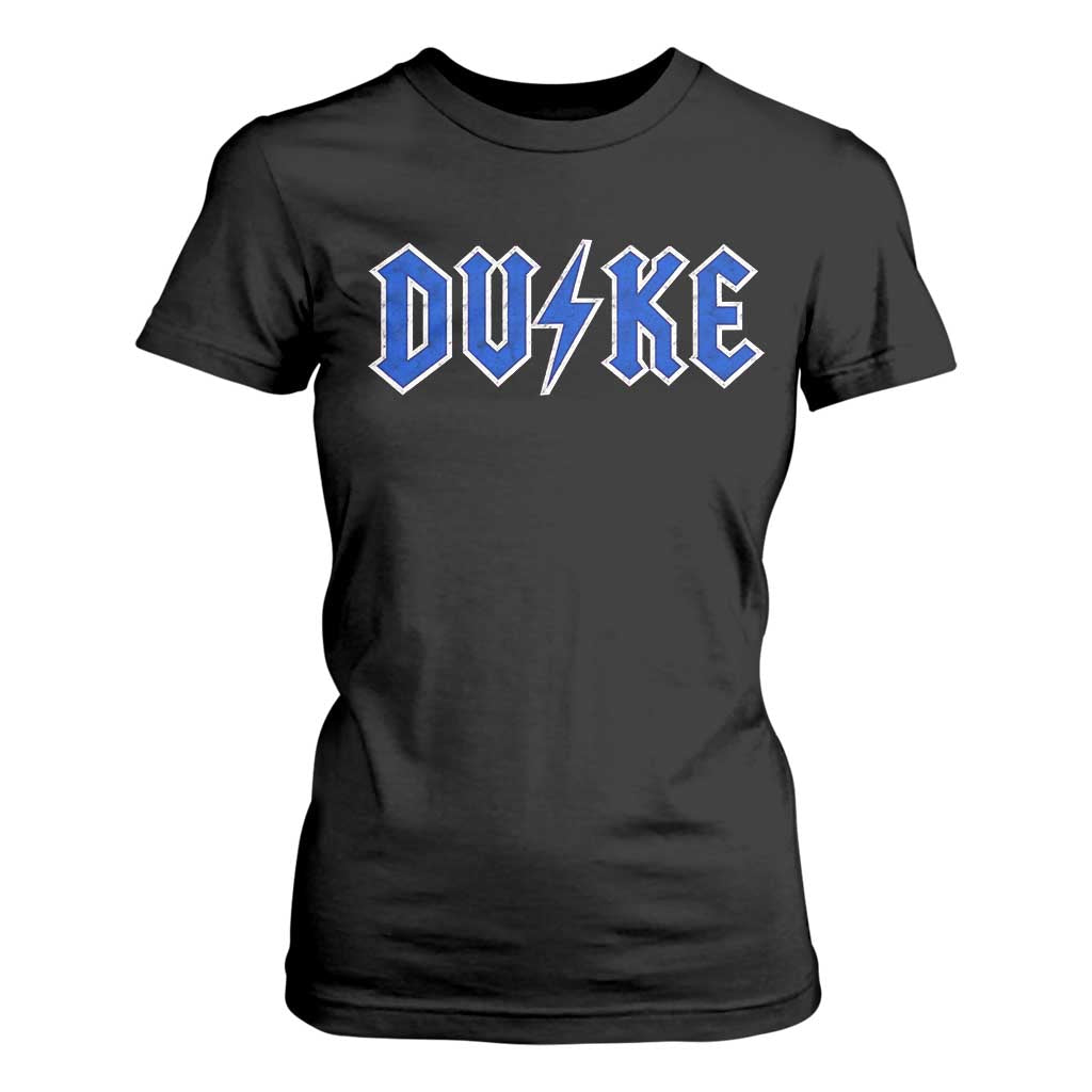 Vintage Duke Last Name Sports Style T Shirt For Women Vintage Lightning Bold Gothic Font Graphic Basketball Fans TS10 Black Print Your Wear