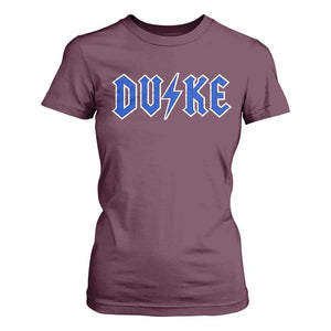 Vintage Duke Last Name Sports Style T Shirt For Women Vintage Lightning Bold Gothic Font Graphic Basketball Fans TS10 Maroon Print Your Wear