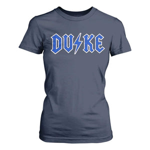 Vintage Duke Last Name Sports Style T Shirt For Women Vintage Lightning Bold Gothic Font Graphic Basketball Fans TS10 Navy Print Your Wear