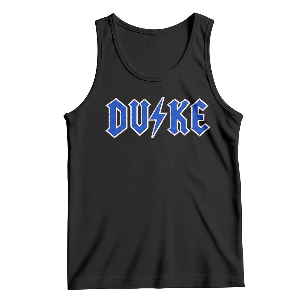 Vintage Duke Last Name Sports Style Tank Top Vintage Lightning Bold Gothic Font Graphic Basketball Fans TS10 Black Print Your Wear