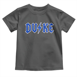 Vintage Duke Last Name Sports Style Toddler T Shirt Vintage Lightning Bold Gothic Font Graphic Basketball Fans TS10 Dark Heather Print Your Wear