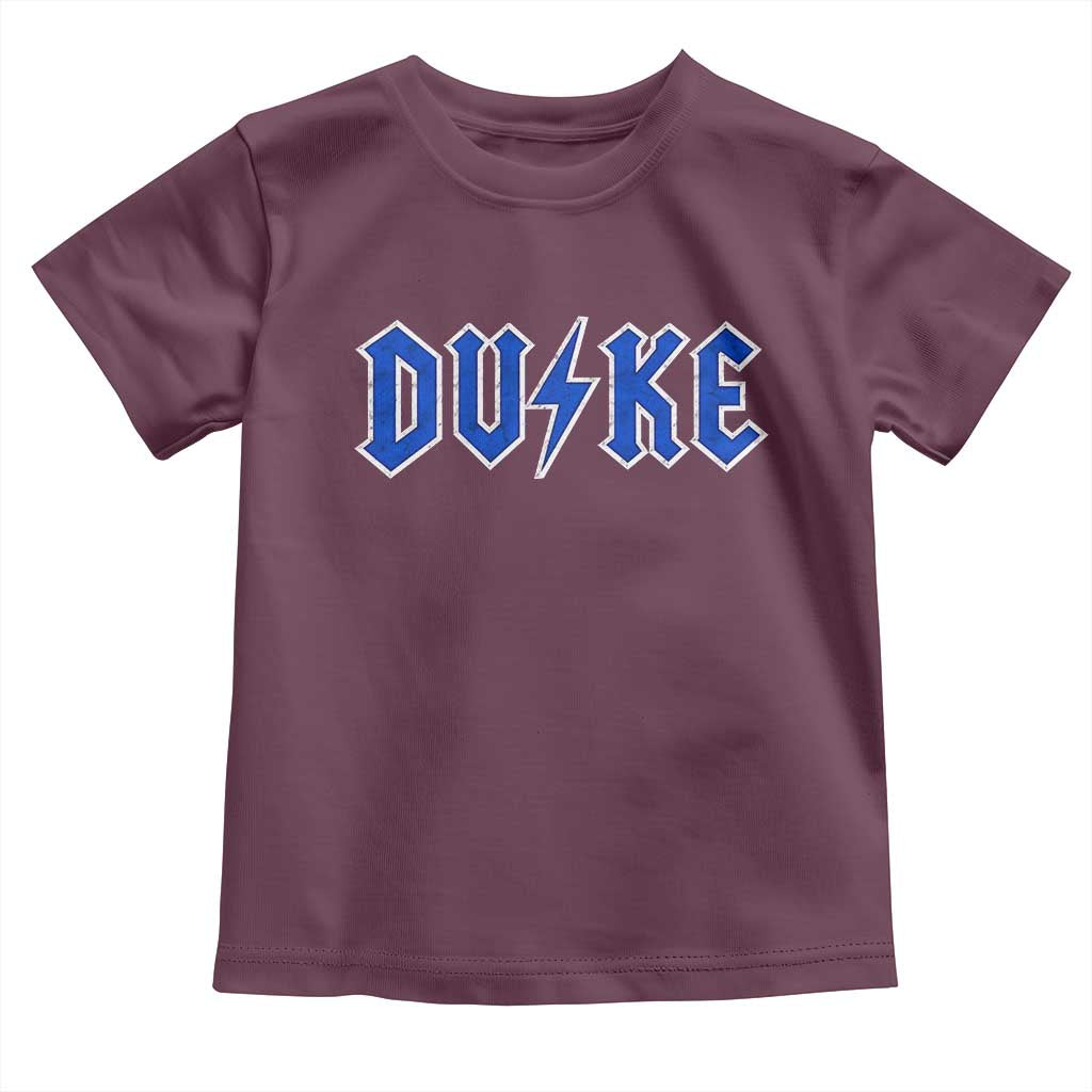 Vintage Duke Last Name Sports Style Toddler T Shirt Vintage Lightning Bold Gothic Font Graphic Basketball Fans TS10 Maroon Print Your Wear