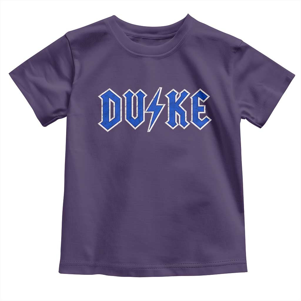 Vintage Duke Last Name Sports Style Toddler T Shirt Vintage Lightning Bold Gothic Font Graphic Basketball Fans TS10 Purple Print Your Wear