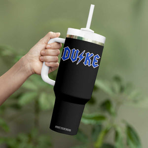 Vintage Duke Last Name Sports Style Tumbler With Handle Vintage Lightning Bold Gothic Font Graphic Basketball Fans TS10 Print Your Wear