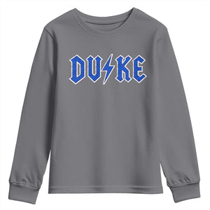 Vintage Duke Last Name Sports Style Youth Sweatshirt Vintage Lightning Bold Gothic Font Graphic Basketball Fans TS10 Charcoal Print Your Wear