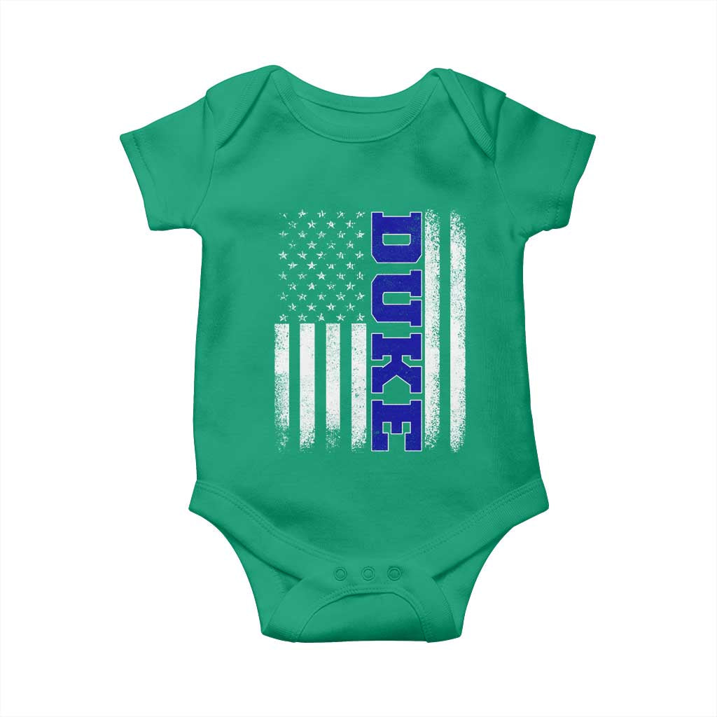 Vintage Duke Name American Flag Baby Onesie Retro Sport Basketball Fans TS10 Irish Green Print Your Wear