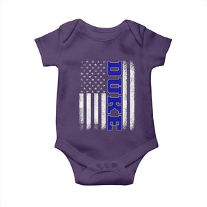 Vintage Duke Name American Flag Baby Onesie Retro Sport Basketball Fans TS10 Purple Print Your Wear